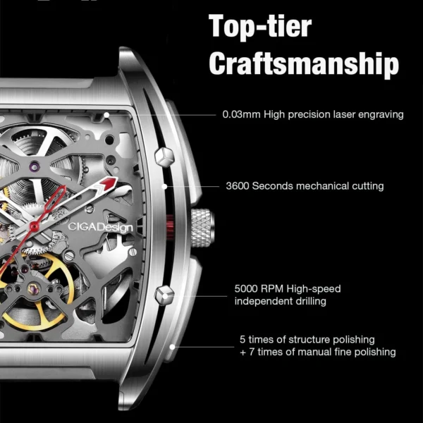 CIGA Design™ Z Series – Skeleton Automatic Watch with Sapphire Glass - Image 11