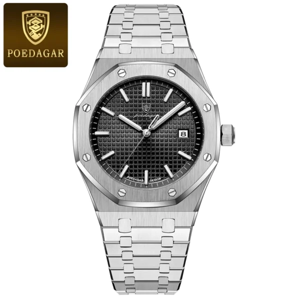 POEDAGAR™ Quartz Business Watch – Stainless Steel Square Dial - Image 8