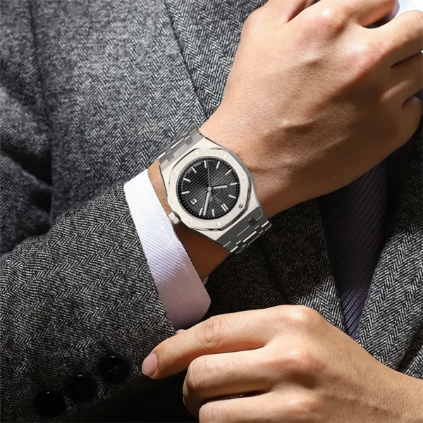 POEDAGAR™ Quartz Business Watch – Stainless Steel Square Dial - Image 11