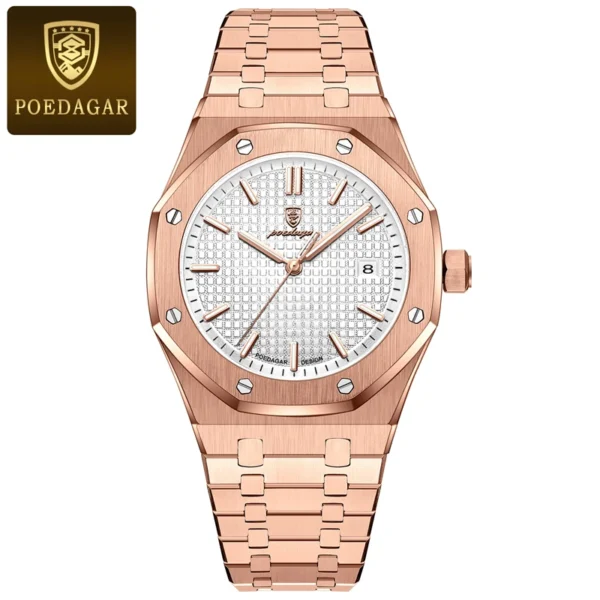 POEDAGAR™ Quartz Business Watch – Stainless Steel Square Dial - Image 3