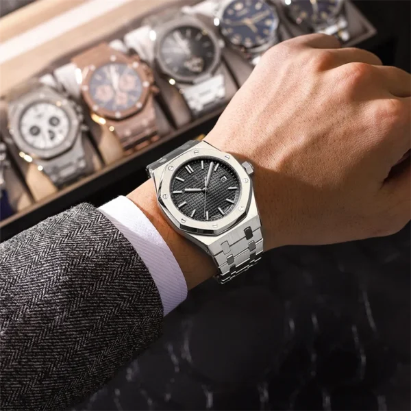 POEDAGAR™ Quartz Business Watch – Stainless Steel Square Dial - Image 2