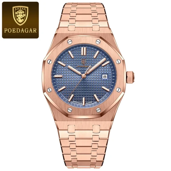 POEDAGAR™ Quartz Business Watch – Stainless Steel Square Dial - Image 5