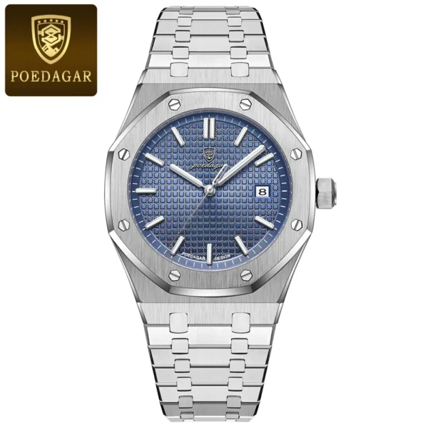 POEDAGAR™ Quartz Business Watch – Stainless Steel Square Dial - Image 4