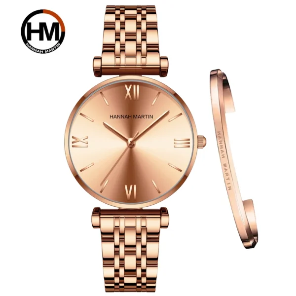 HANNAH MARTIN™ Elegant Women’s Watch – Stainless Steel Rose Gold Bracelet - Image 8