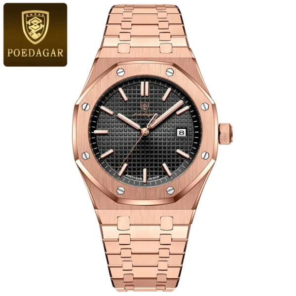 POEDAGAR™ Quartz Business Watch – Stainless Steel Square Dial - Image 6
