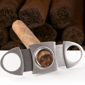 COHIBA™ Classic Stainless Steel Cigar Cutter – Guillotine Double Blade Accessory