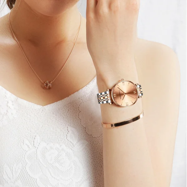 HANNAH MARTIN™ Elegant Women’s Watch – Stainless Steel Rose Gold Bracelet - Image 3