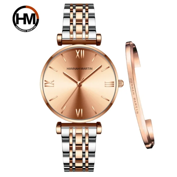 HANNAH MARTIN™ Elegant Women’s Watch – Stainless Steel Rose Gold Bracelet - Image 6
