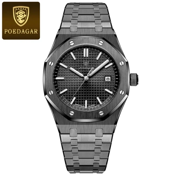POEDAGAR™ Quartz Business Watch – Stainless Steel Square Dial - Image 7
