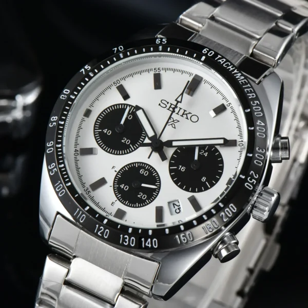 SEIKORA™ Prestige Chronograph – Stainless Steel Quartz Racing Edition - Image 2