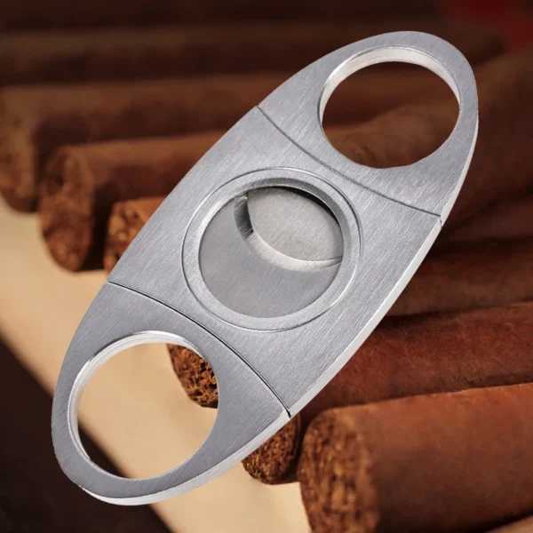 COHIBA™ Classic Stainless Steel Cigar Cutter – Guillotine Double Blade Accessory - Image 3