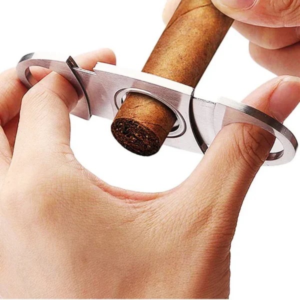 COHIBA™ Classic Stainless Steel Cigar Cutter – Guillotine Double Blade Accessory - Image 2